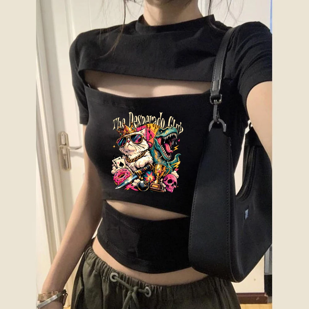 Dungeon Crawler Carl cropped top shoujo japan kawaii vintage summer cutecore t shirt baddie cheap manga streetwear