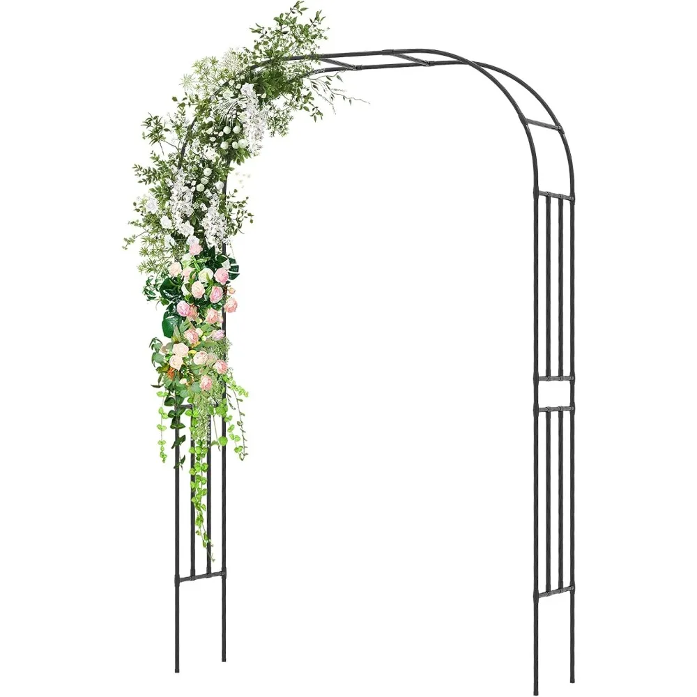 

Решетка садовой арки, металлическая оправка 60 дюймов x 95 дюймов с гофрированными стальными трубками с полиэтиленовым покрытием для вьющихся растений, роз плюща, свадебная дуга