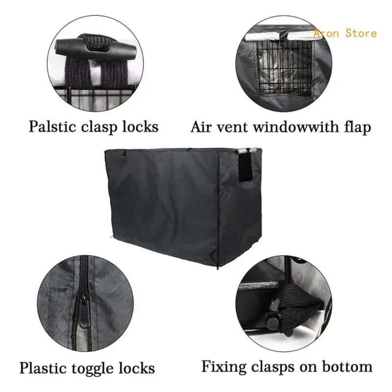 

Durable Dog Crates Cover Double Door Anti-UV Shade for 24/30/36/42 inch Cages H3CF