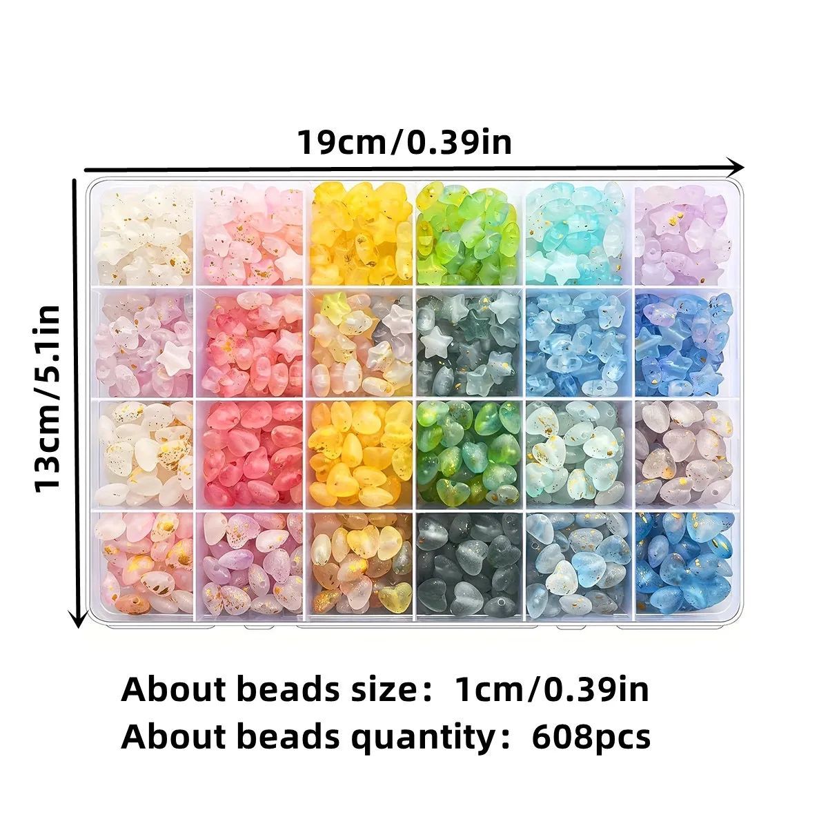 24 Grid Box 608pcs Mixed Beads Set for DIY Jewellery Making