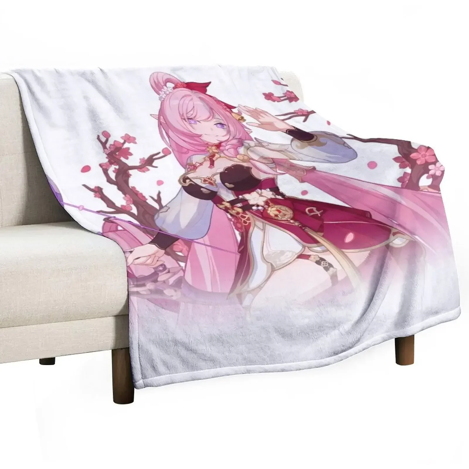 Honkai Impact 3rd Elysia Herrscher of Human Ego Peachy Spring Throw Blanket Bed Fashionable Soft Plush Plaid Vintage Blankets