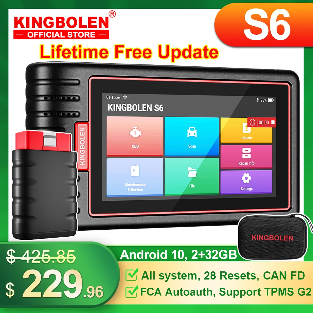 KINGBOLEN S6 CAN FD All System Bluetooth Car Diagnostic Tools Auto