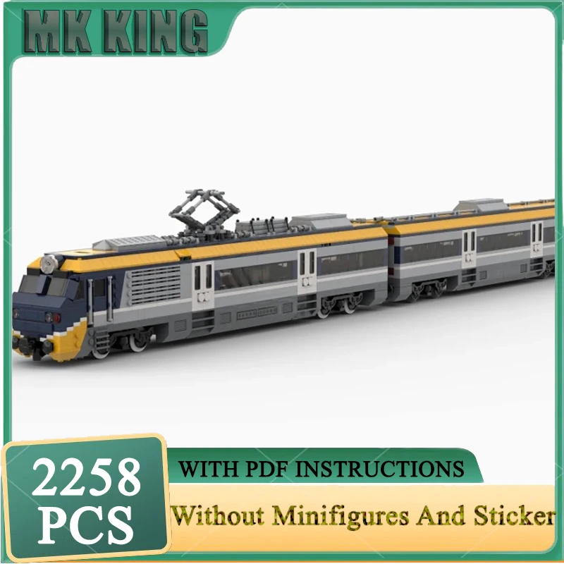 Moc Building Bricks 1:48 scale Inspired Commuter Train Model Building Technology Modular Railway Train Series Block DIY Toy Gift