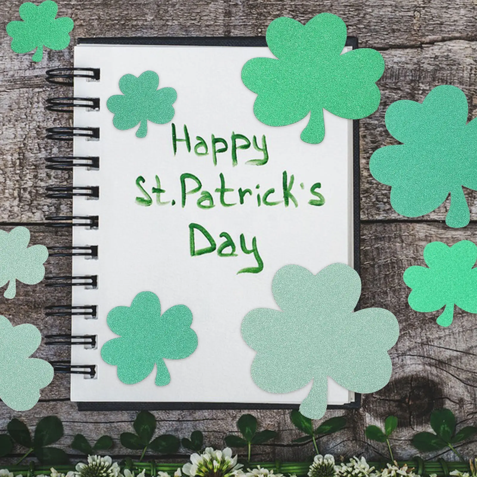 

1Set Delicate Paper Shamrock Cutouts Wall Decor for School Office Home Living Room Bedroom Study DIY Craft Scrapbook Greeting