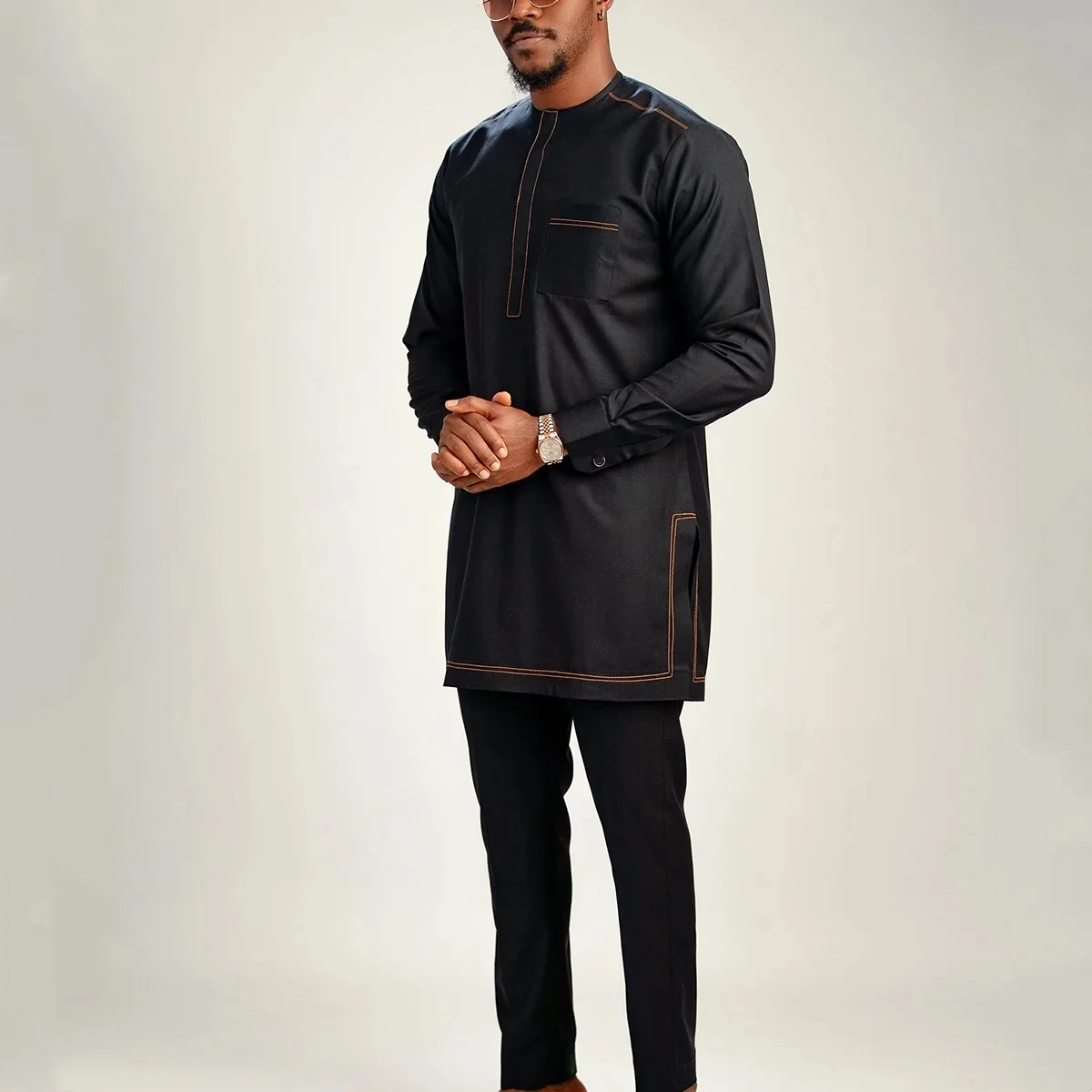 New African traditional men's fashion suit, luxurious casual slim fit embroidered men's suit, elegant and noble men's suit