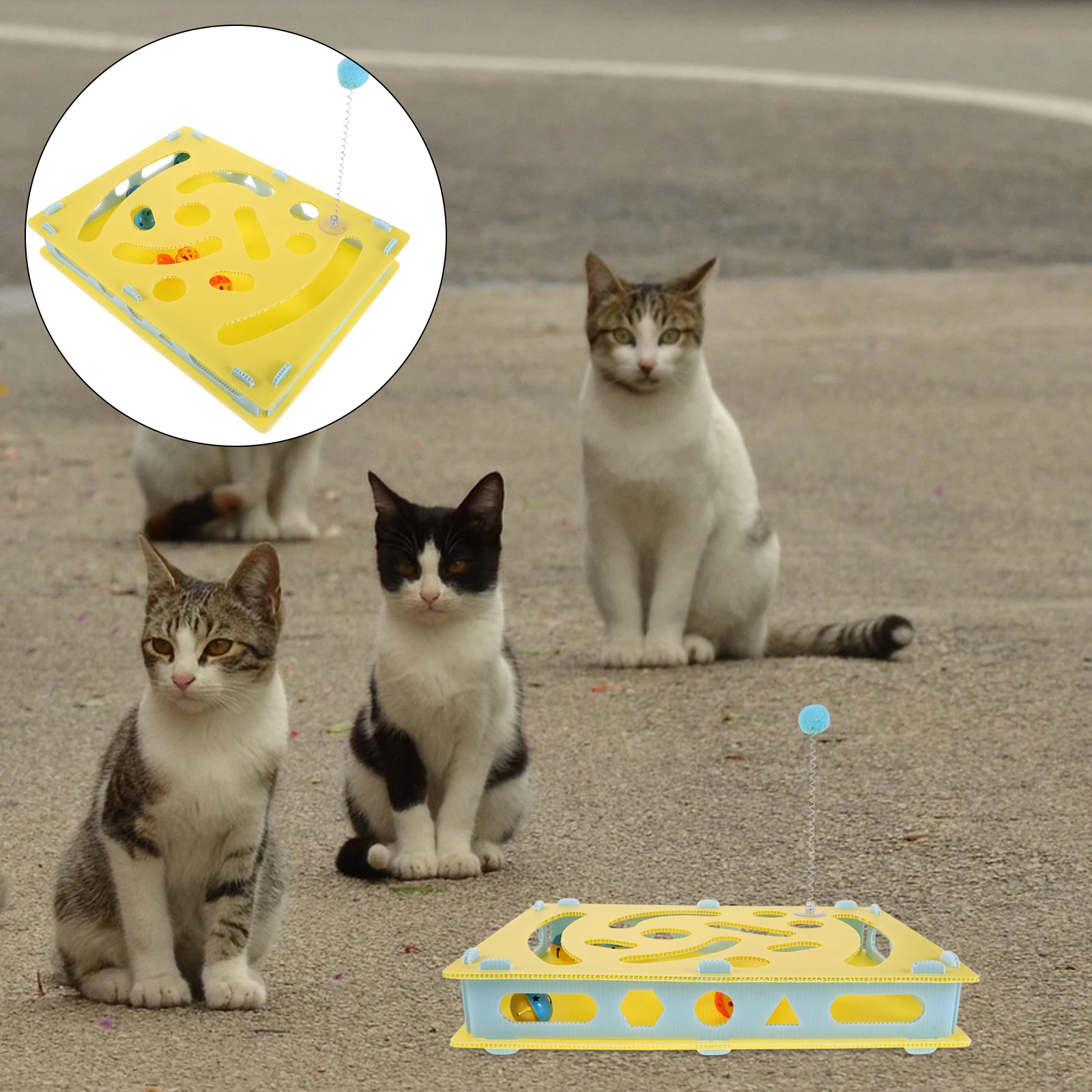 

Interactive Cat Puzzle Feeder Food Treat Dispenser Maze Box Stimulating Slow Feeder Enrichment Indoor Cat Play