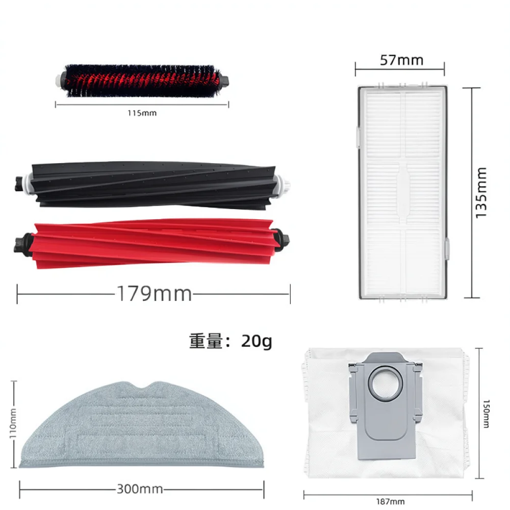 Replacement Consumables For Roborock S8 Pro Ultra G20 Robot Vacuum Main Brush Side Brush Filter Mop Pads Cleaning Kit