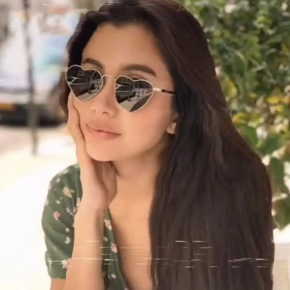 Vintage Fancy Accessories Women UV400 Protection Shades 90s Glasses Heart-Shaped Sunglasses Heart Sun Glasses