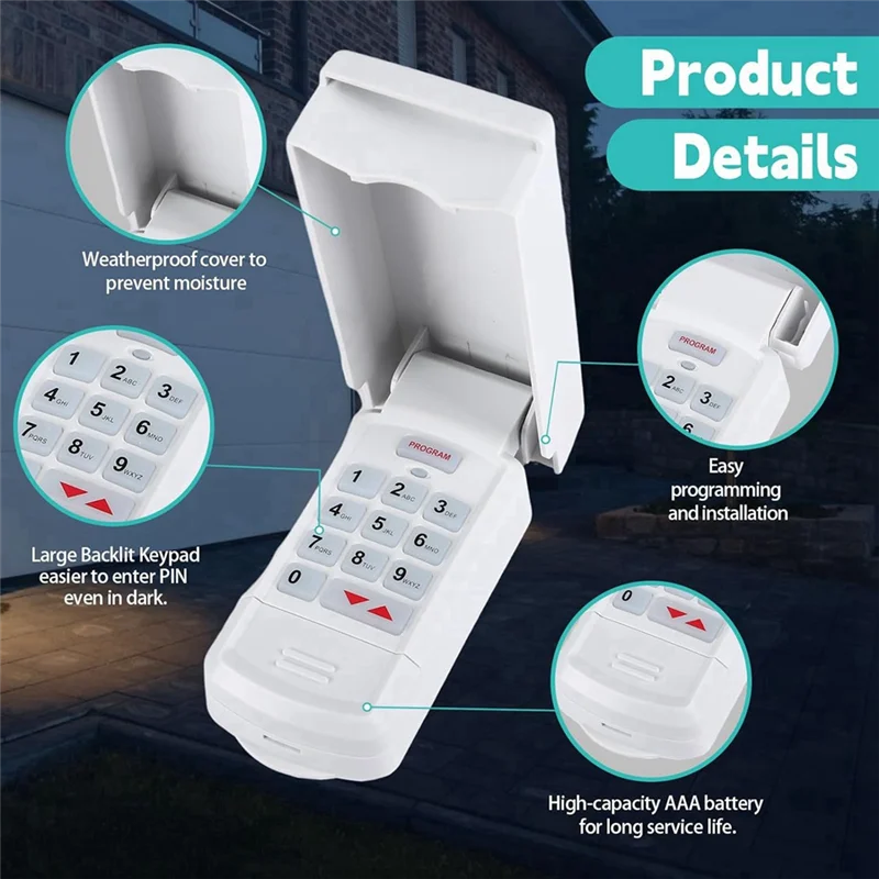 

GK-R Garage Door Opener Keypad And 2 Pack G3T-R 3-Button Remote, For Genie Intellicode Technology And Overhead Opener Durable-N3