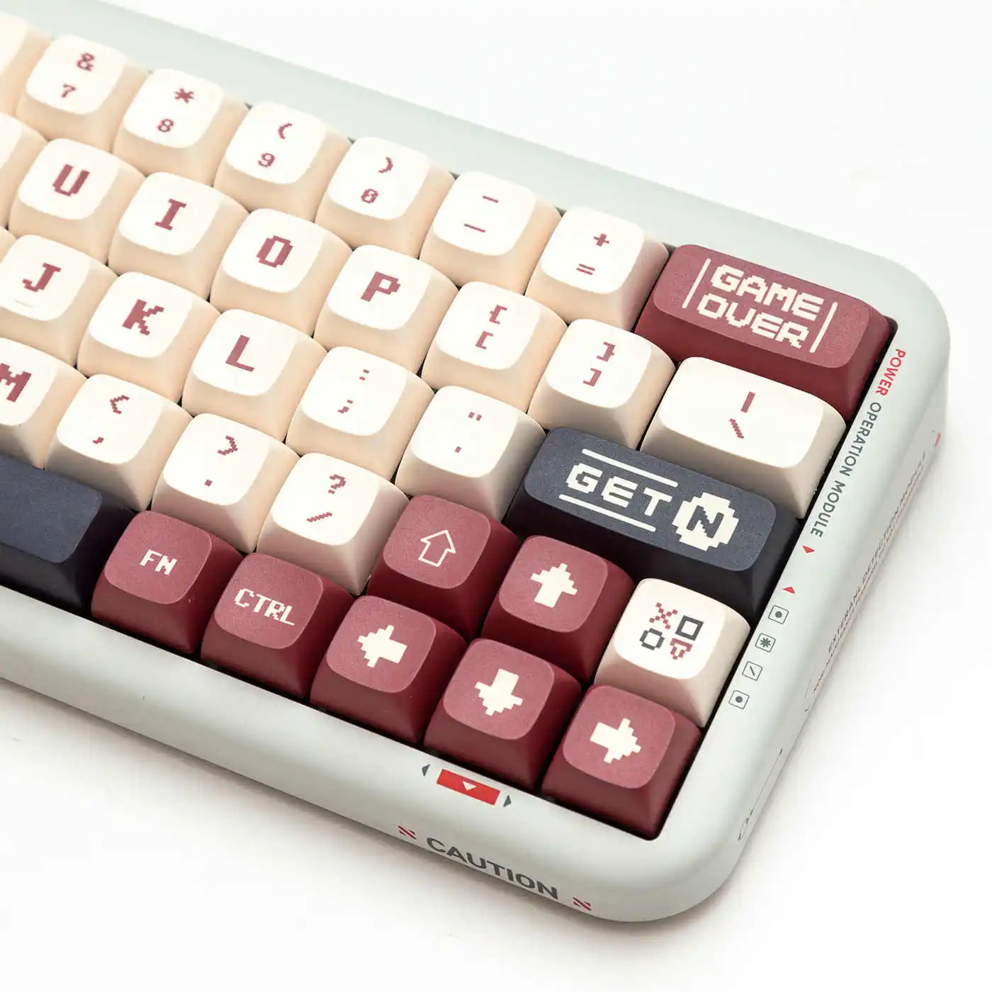 

Red-White mechanical Keycaps set XDA Profile retro PBT material sublimation MX Cross Switches for 61/64/68/78/84/87/96/980/104