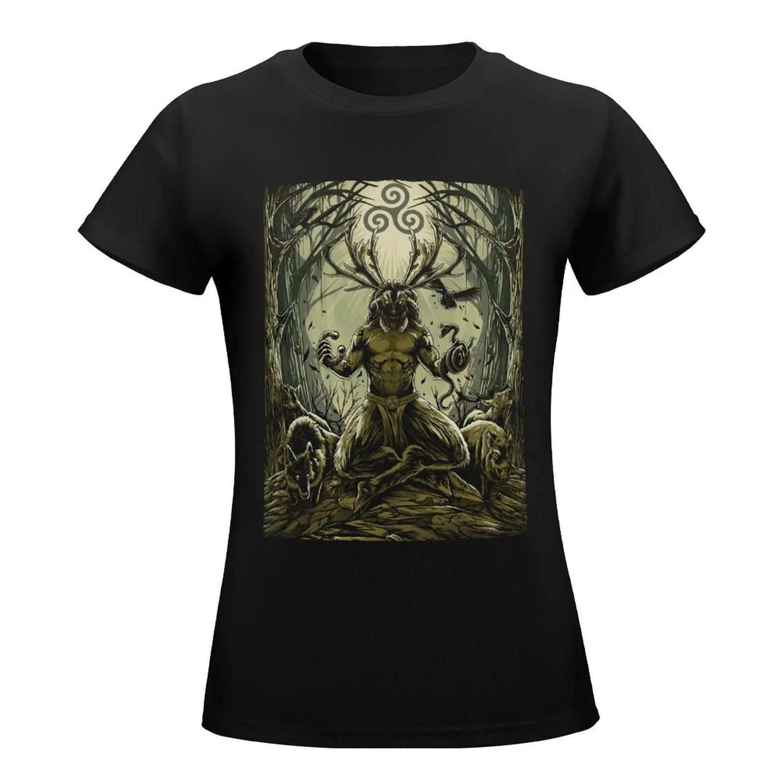 Cernunnos Pagan Celtic Irish Mythology God T-Shirt heavyweights sublime white t shirts for Women