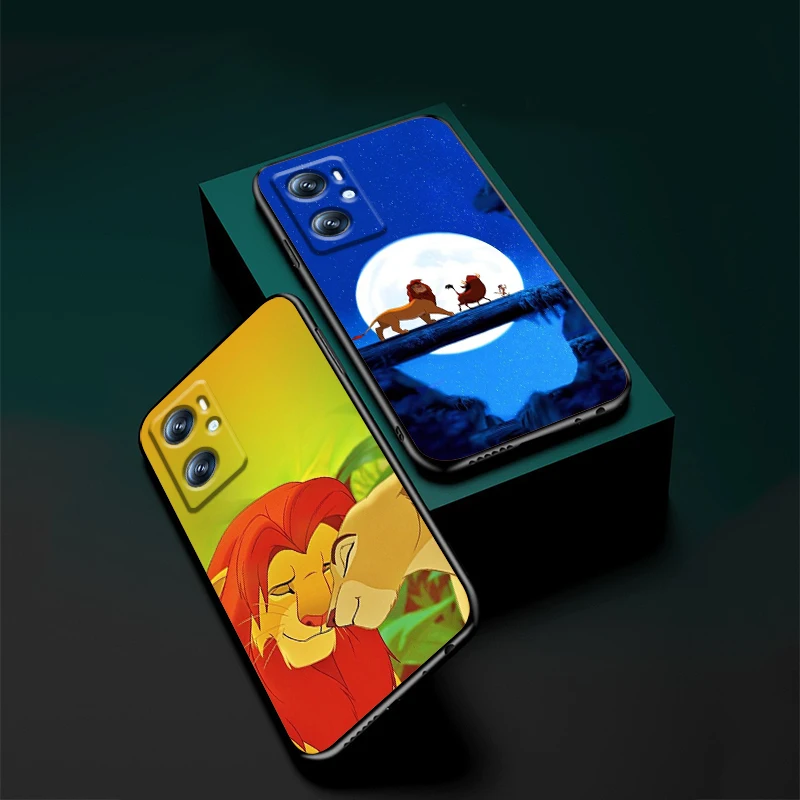 Disney Lion King Cute For OPPO Find X6 X5 X3 A54S A5 A94 A16 A53S A57 A74 A72 A98 A78 A96 A9 5G Black Cover Phone Case