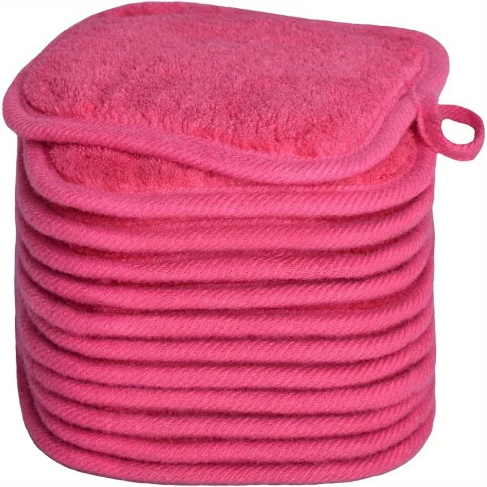 

12PCS Makeup Remover Pads Reusable Pads Makeup Eraser Microfiber Facial Towel Face Cleaner Cleaning Wipes Skincare Tools Tongs