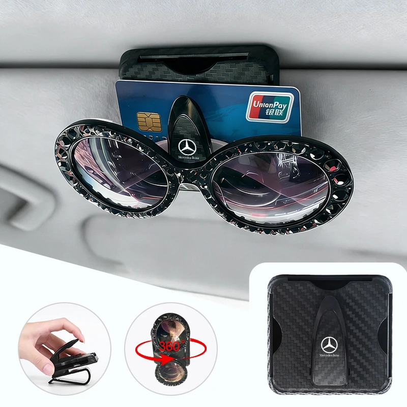 

Car Glasses Clip Car Visor Eyeglasses Sunglasses Holder For Mercedes Benz A E S Class GLC CLE CLA GLB GLS W177 W205 W213 sticker