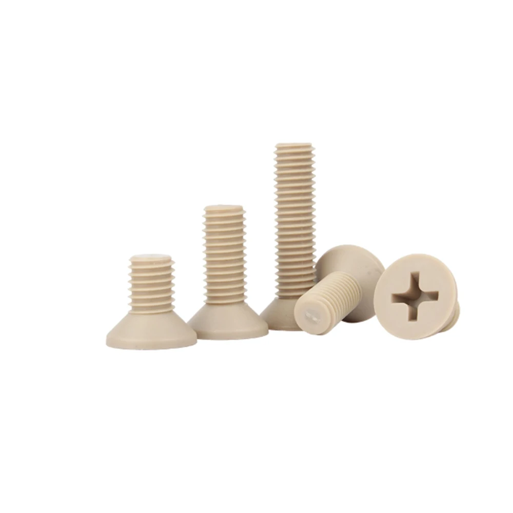 M4 M5 M6 M8 PEEK Phillips Countersunk Head Screw Insulation Plastic Bolt Cross Flat Head Machine Screws Fastener