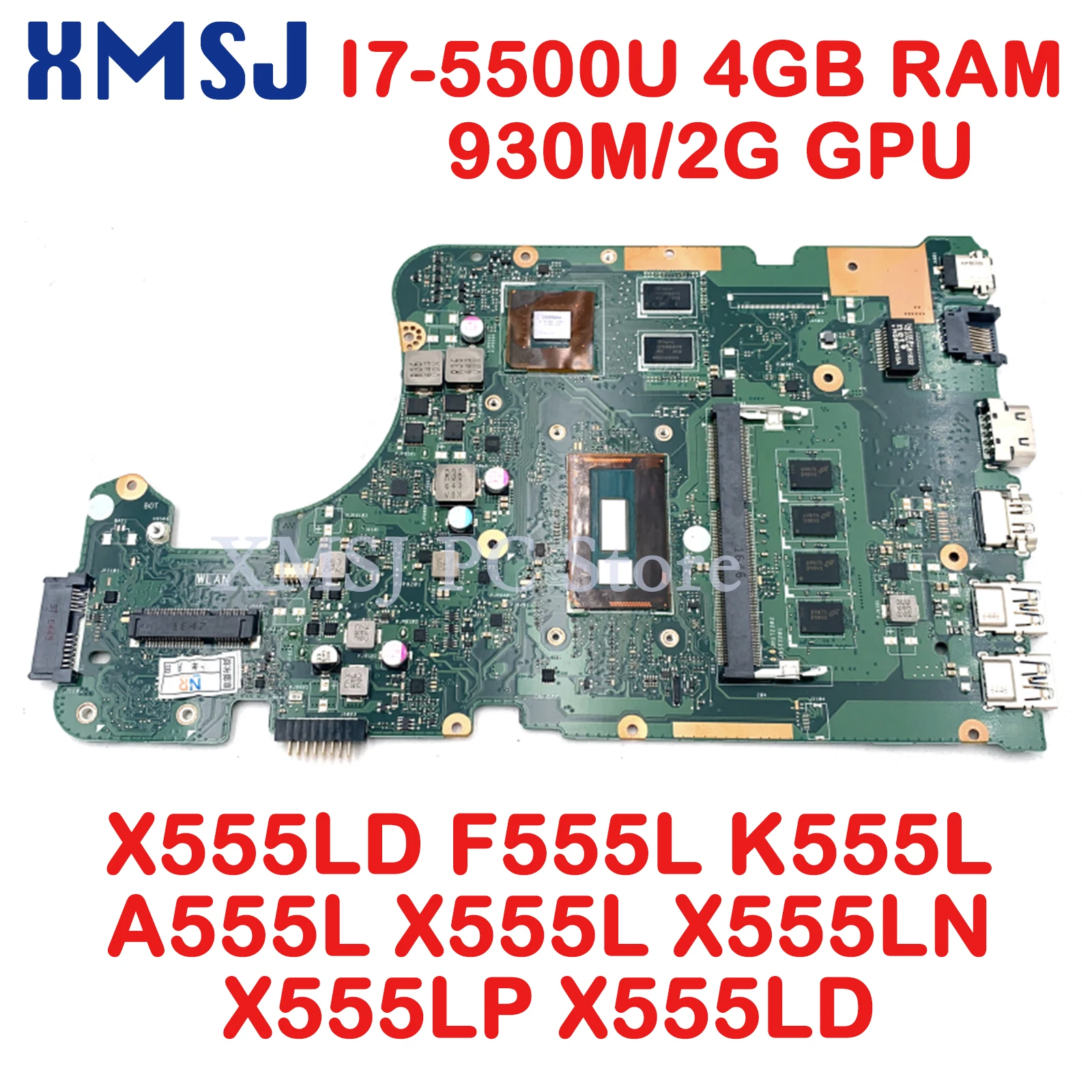 XMSJ For Asus F555L K555L A555L X555L X555LN X555LP X555LD Laptop Motherboard I3 I5 I7