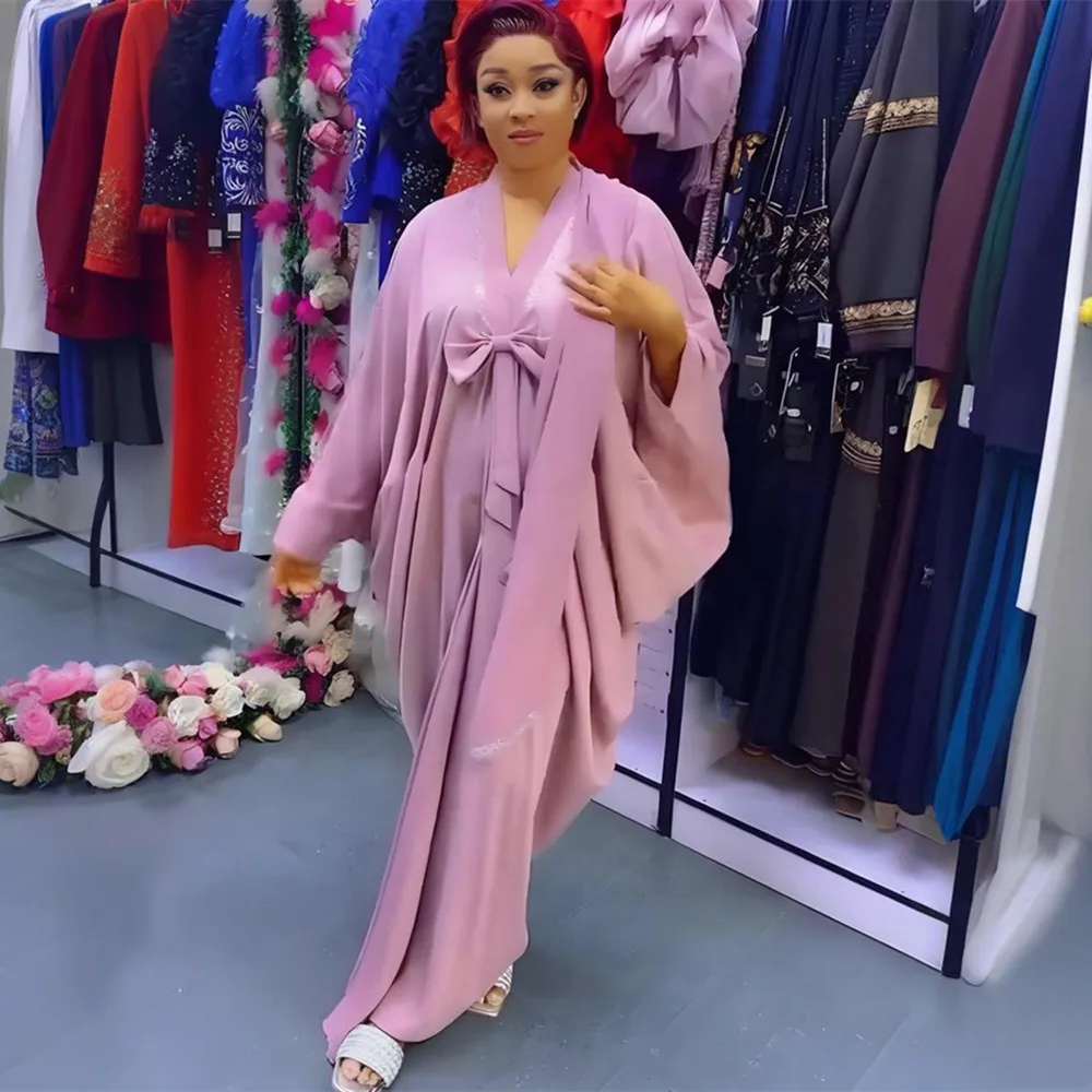 

Dubai Abayas For Women Luxury African Muslim Fashion Caftan Marocain Evening Party Dresses Chiffon Boubou Robe Djellaba Femme