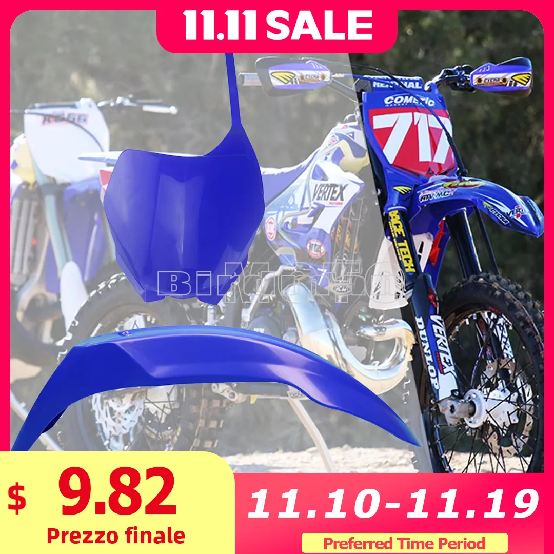 

For Yamaha YZ125 YZ250 WR250 WR450 YZ WR Motocross Enduro Front Fender & Front Number Plate Mudguard Cover Plastic Fairing Kit
