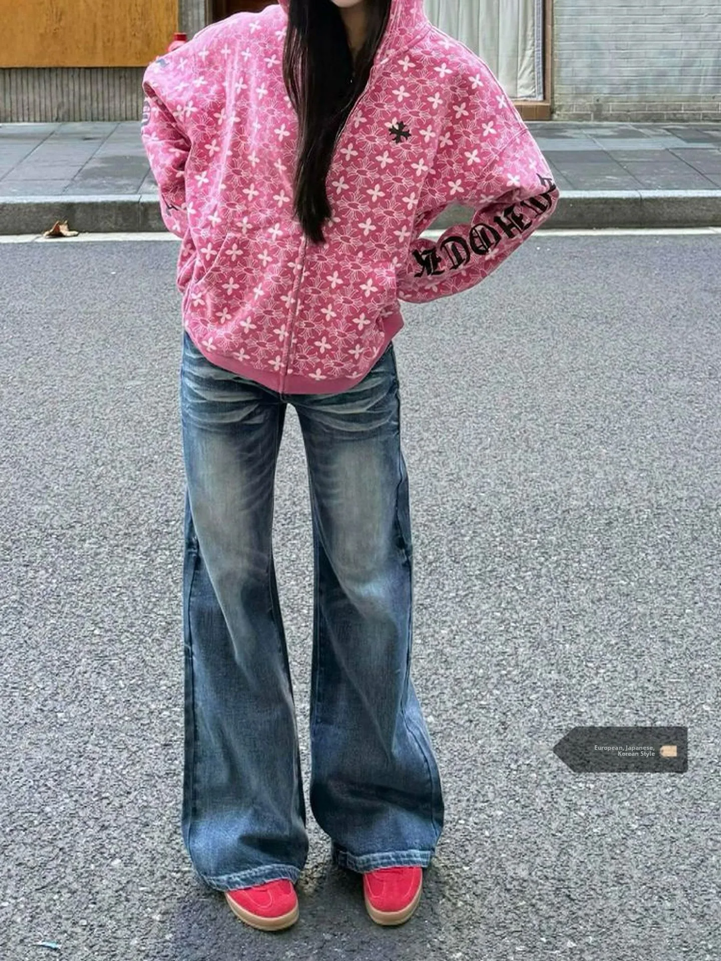 

Retro Faded Large Size Small Stature Women's Jeans Summer 2026 New Design Slimming Micro Flared Low Waist Denim Pants