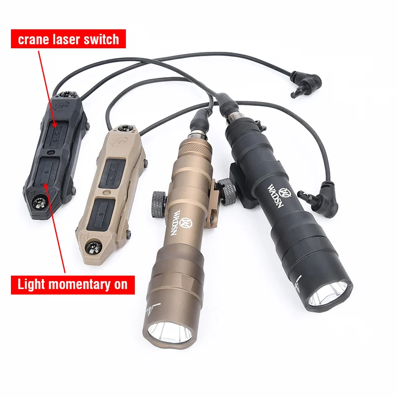 Wadsn M600DF Flashlight 1400 Lumens Powerful Led ScoutLight Tactical Augmented Dual Function Pressure Switch SF Crane 2.5mmPLug