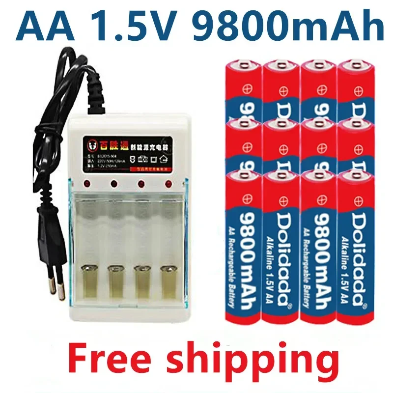 

2-16pcs New Tag AA battery 9800 mah rechargeable battery AA 1.5 V Rechargeable New Alcalinas drummey + Free Delivery