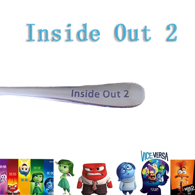 Inside Out 2 spoons Kawaii Bingo Family Stainless steel spoon Family Food children\'s cutlery spoon Birthday gift