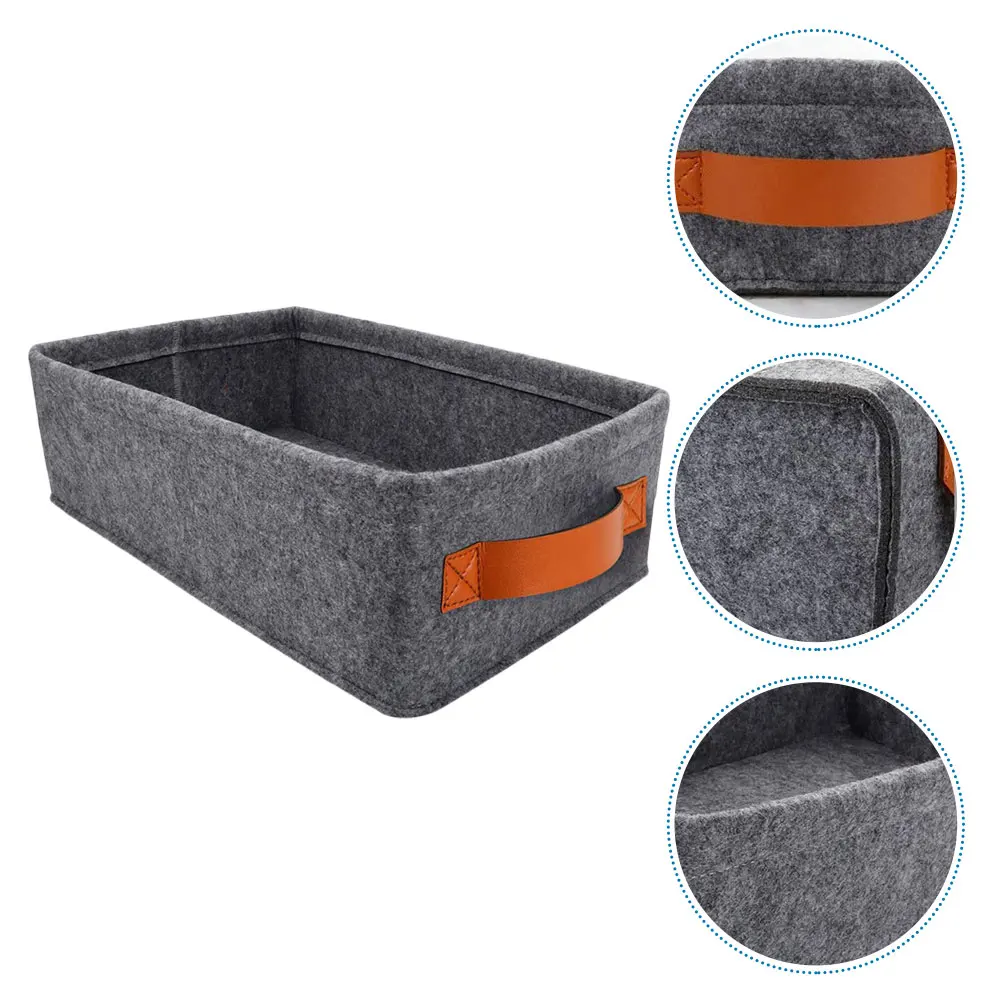 

Folding Storage Basket Large Capacity Rectangular Container Box Foldable Laundry Felt Bucket ganizer Keep Tidy Mold