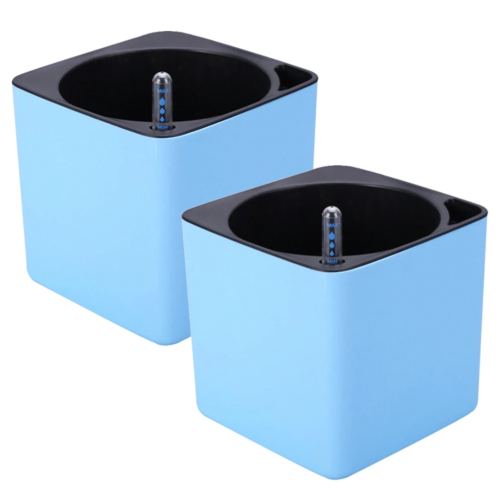 

4 Pcs Automatic Water Absorbent Flower Pot Self Watering Planter Containers Small Pots Thicken Square