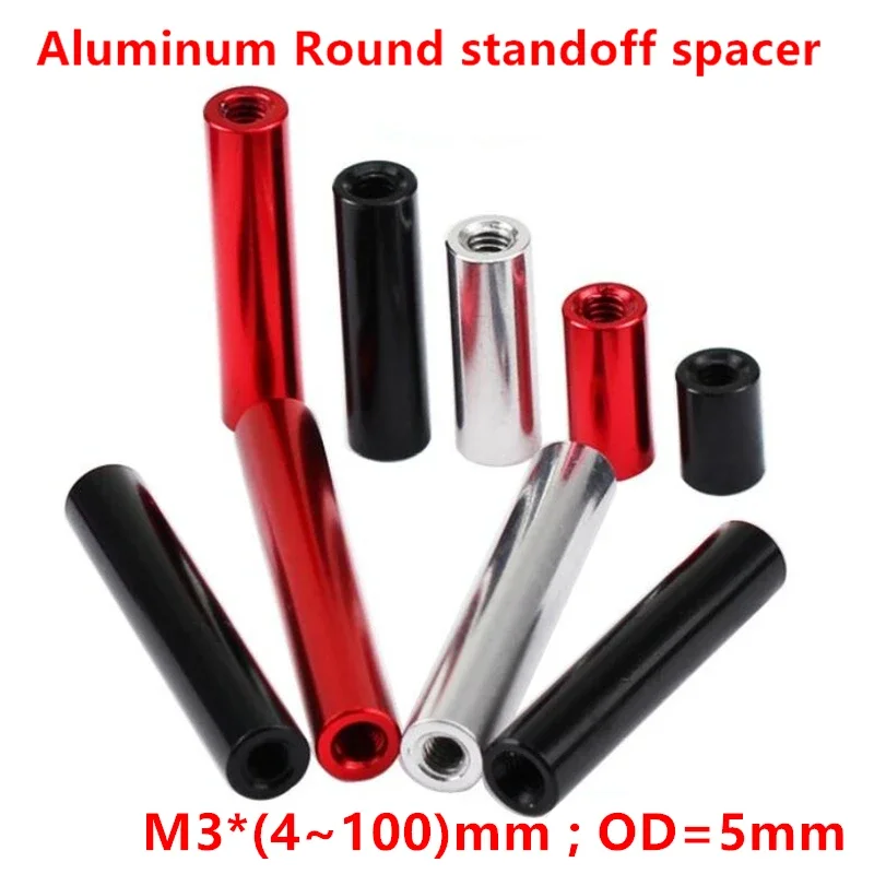 

10pcs Aluminum spacer column M3*4-100mm aluminum standoffs round spacers Model spacing screw posts for RC Parts