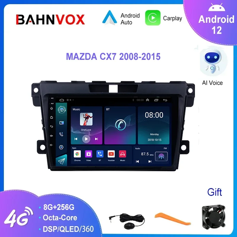 

9" Android 12.0 Car Radio for Mazda CX7 CX-7 CX 7 2008-2015 GPS Navigation Stereo Multimedia Video Player 4G Carplay Head Unit