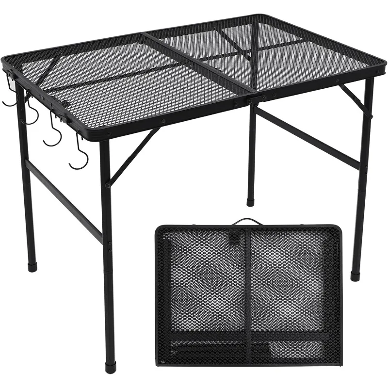 

Outdoor Grill Camping Folding Table 3 Ft, Aluminium Picnic Table - Portable, Lightweight, Compact & Height Adjustable