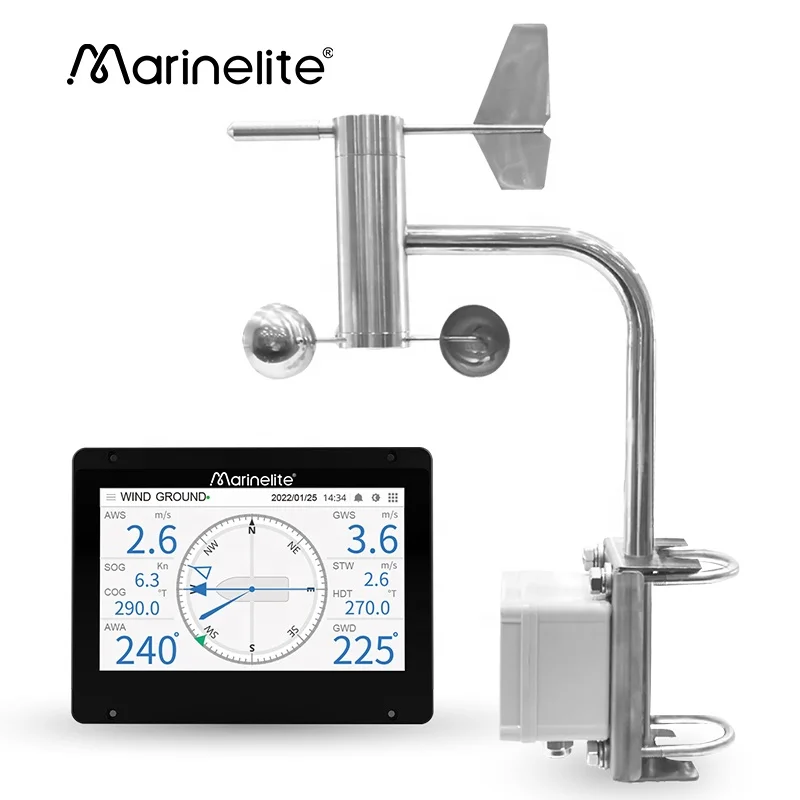 Marinelite Mi9000s Marine Digital Anemometer Wind Speed Meter Aluminium Outdoor Wind Vane for Boat