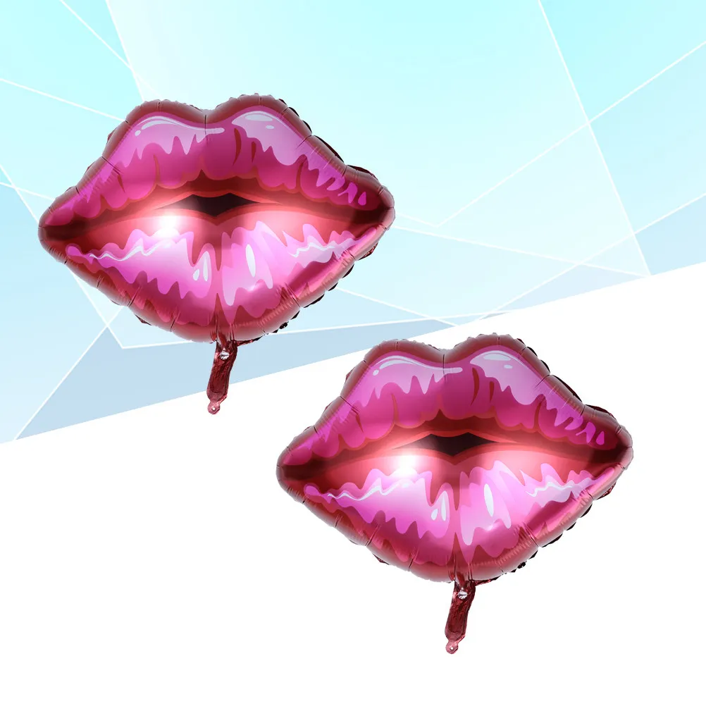 2Pcs Aluminum Film Balloons Extra Large Kiss Lips Balloon Even Inflation Reusable Party Balloon for Wedding