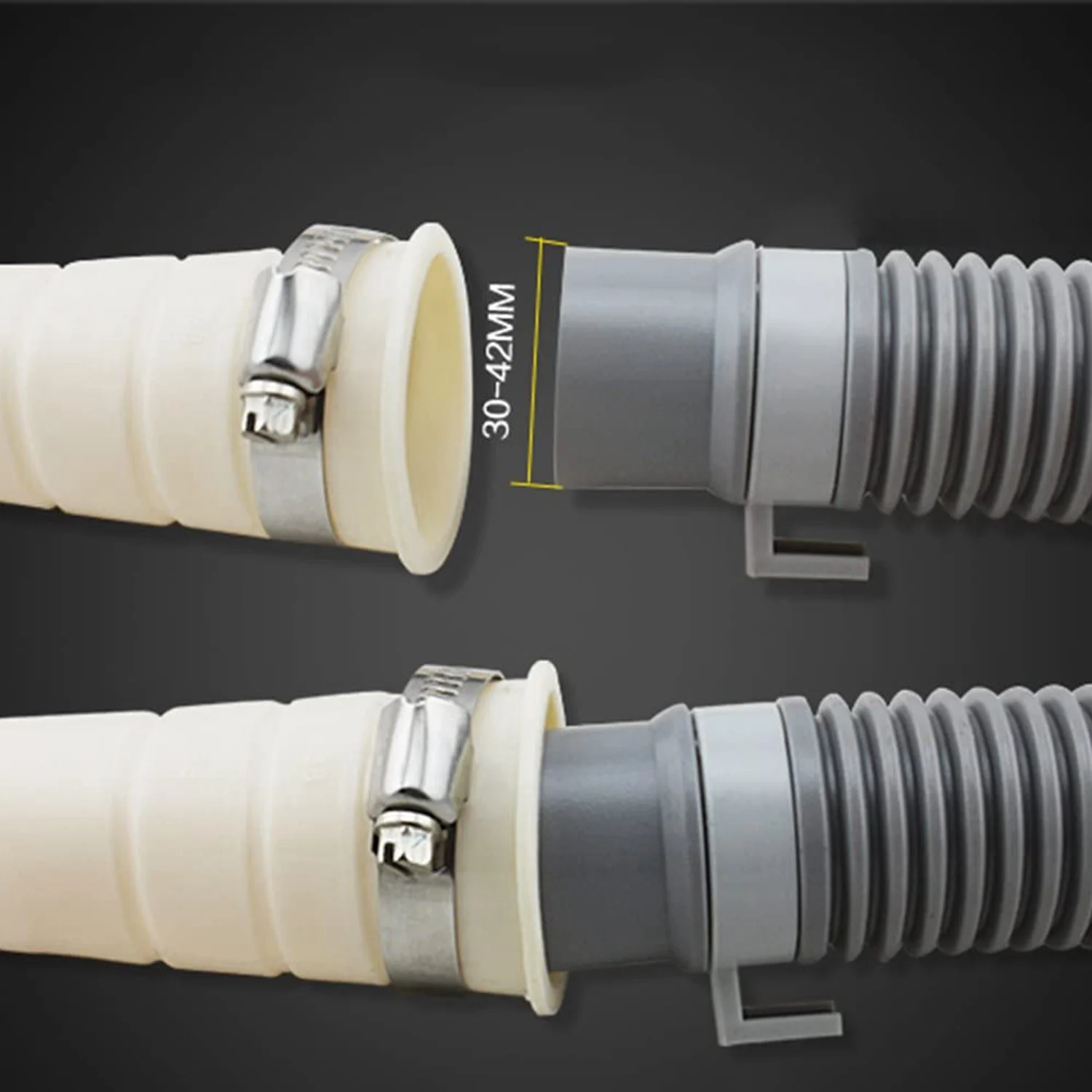 Juego de 2 piezas de manguera de drenaje para lavadora A94E, kit de extensión de tubo de drenaje que se adapta a todas las mangueras de drenaje, con 1 abrazadera de manguera