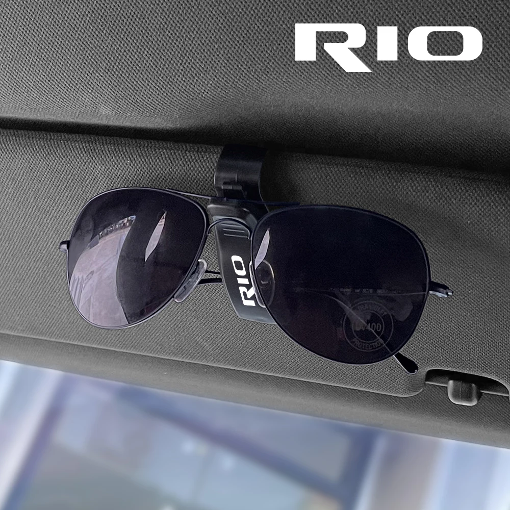 Car Sun Visor Glasses Box Car Auto Sun Visor Sunglasses Clip Card Ticket Holder Case For Kia Rio 3 4 K2 K3 X-Line Accessories