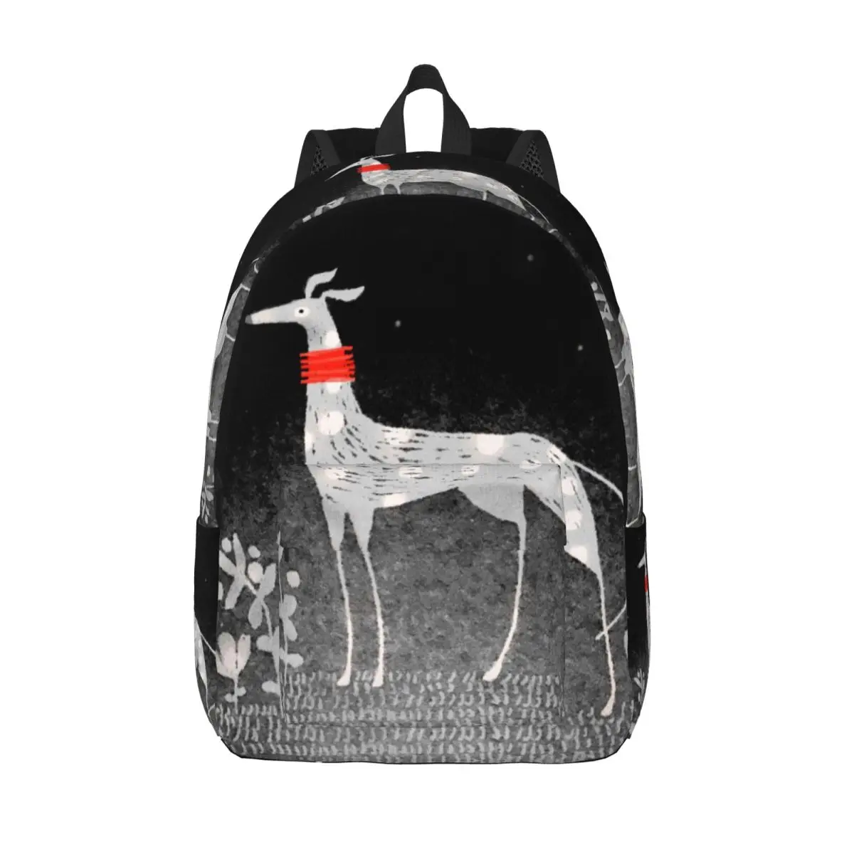 Custom Night Hound Whippet Canvas Backpack Women Men Fashion Bookbag for School College Italian Greyhound Dog Bags