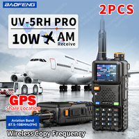 2PCS Baofeng 5RH PRO Walkie Talkie GPS Multi Band AM FM Wirless Copy Frequency Ham Two Way Long Range UV-5RH Communication Radio