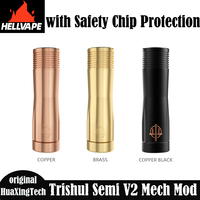 Original Mechanical Mod Hellvape Trishul V2 Semi Mech Mod Powered By Single 18650/20700/21700 Safety Chip Brass E-Cigarettes Mod