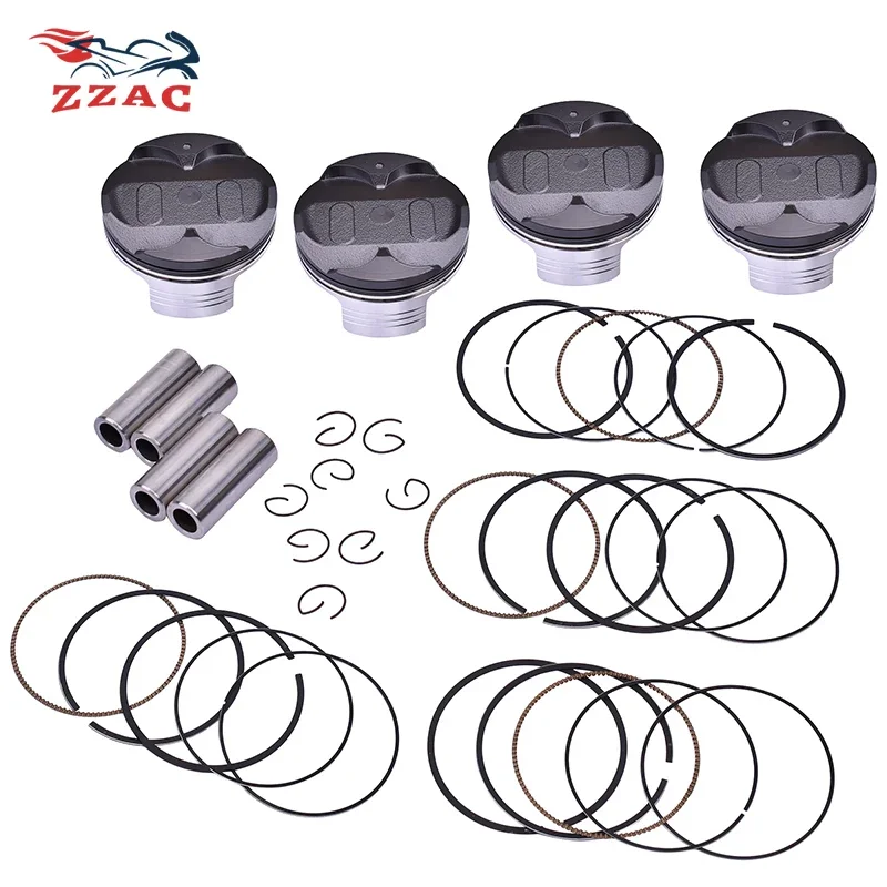 

4 Set 76mm 76.25mm 76.5mm 76.75mm 77mm STD +25 +50 +75 +100 Pin 17mm Piston and Ring Kit For HONDA CBR1000 CBR 1000 2008-2016