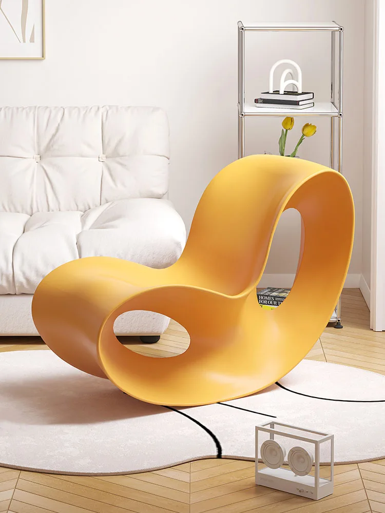 Living Room Furniture Rocking Chair Balcony Lounge Chaise Household Plastic Single Chairs Nordic Style Bedroom Leisure Chairs