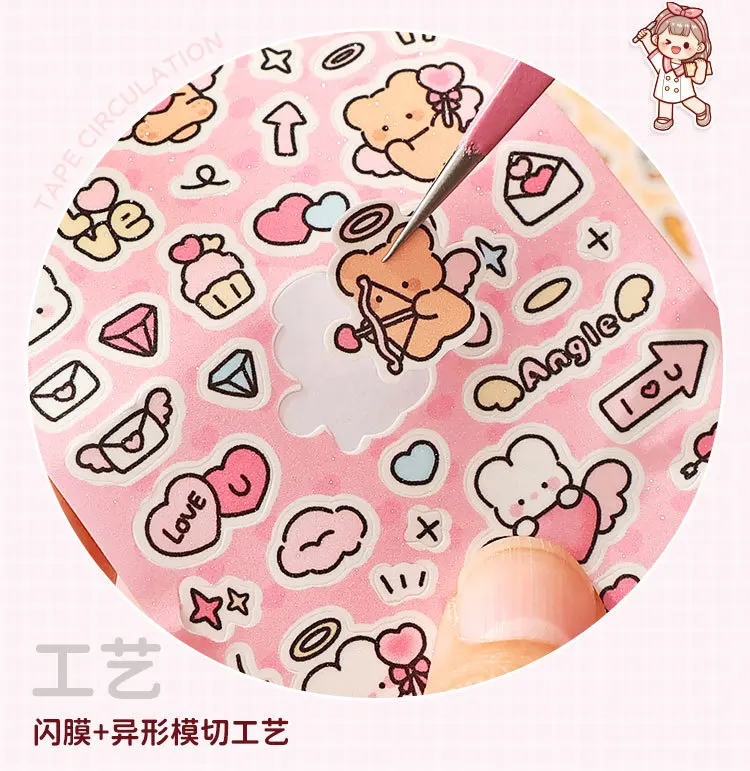 IFFVGX New Kawaii Graffiti Sticker 2024  Hand Tape Cute Cartoon Ins DIY Album Decoration Laptop Phone Cup Notebook Stickers Gift