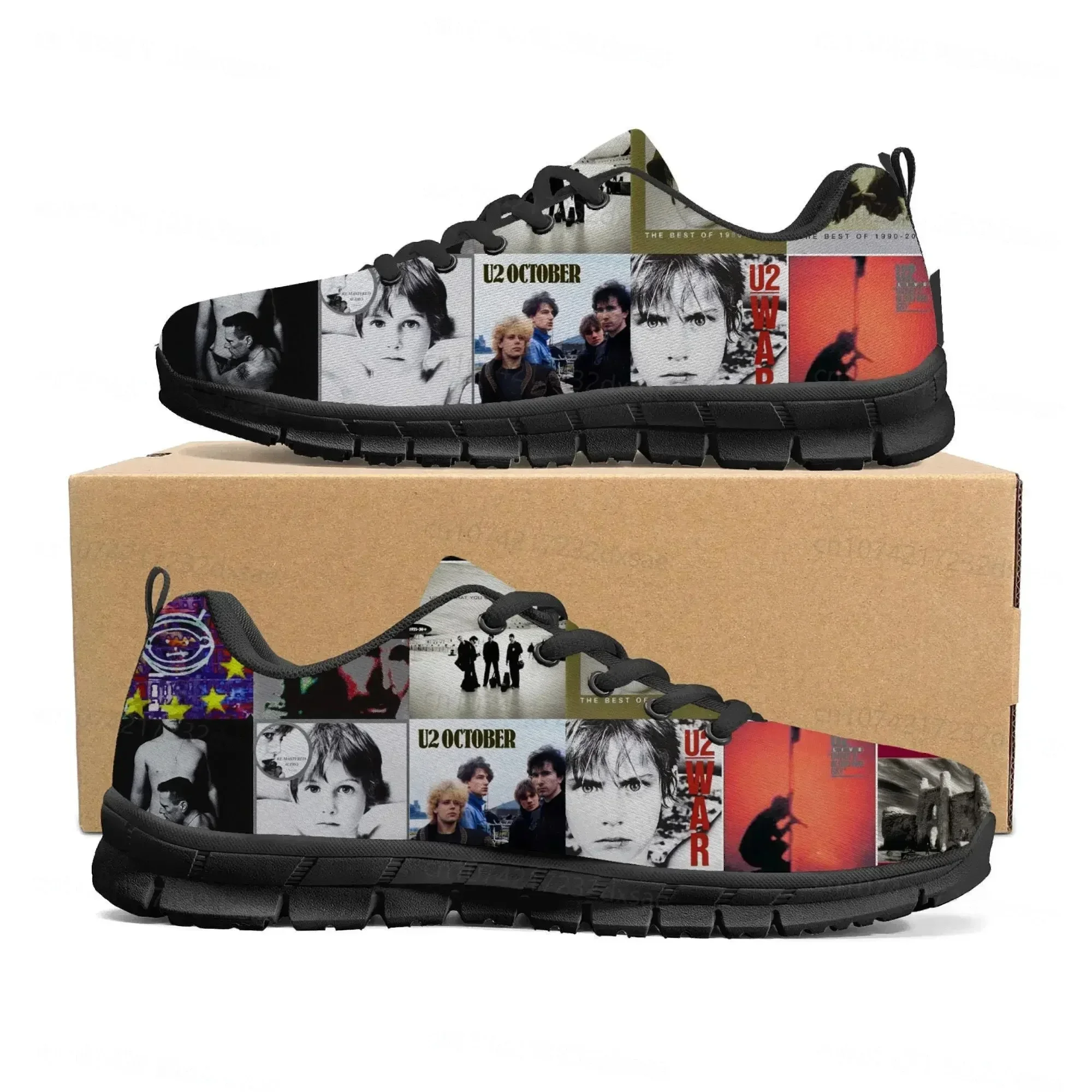 

Модные спортивные кроссовки U2 Rock Band в стиле панк для мужчин и женщин, повседневные кроссовки на заказ, высококачественная обувь для пар