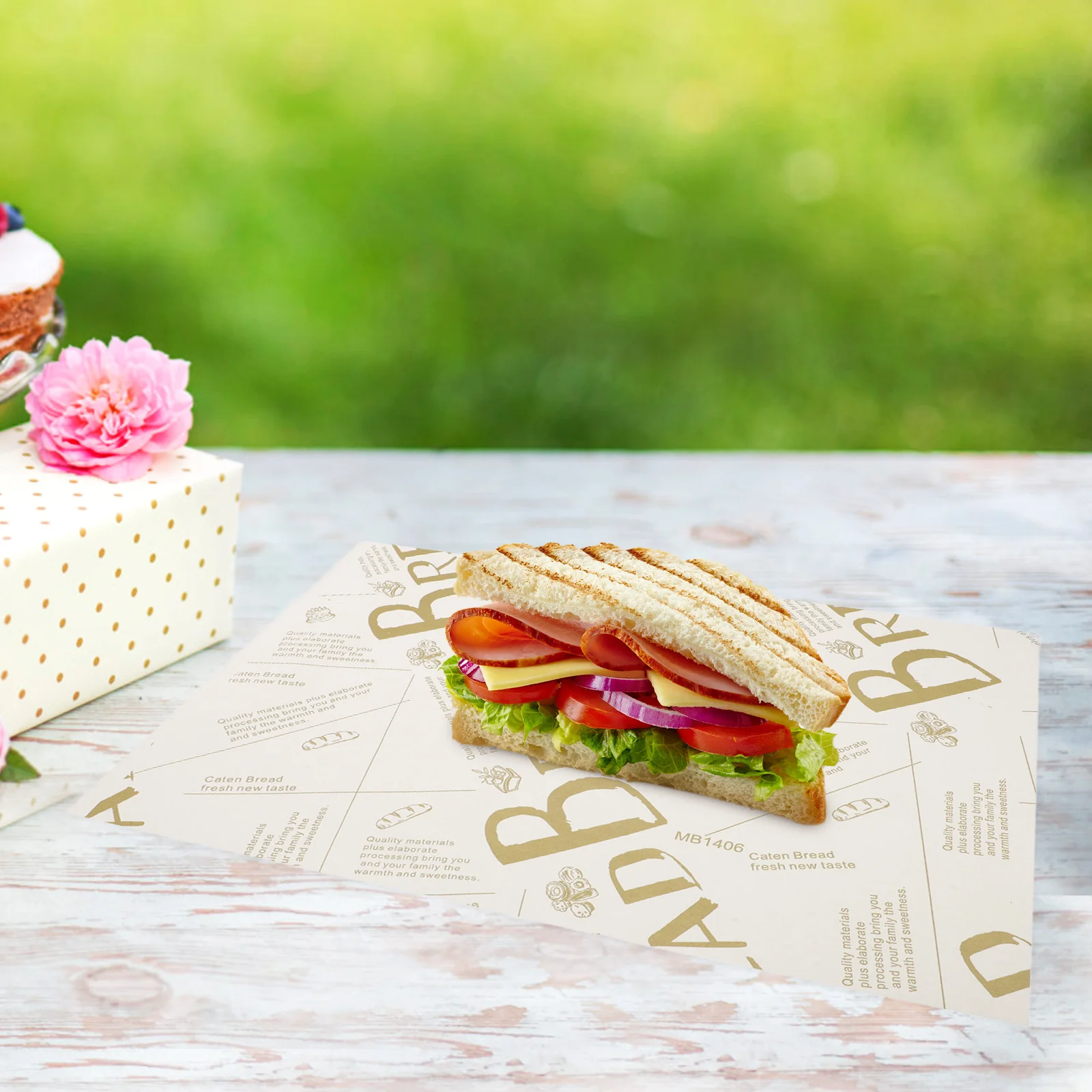 

Greaseproof Baking Wrapping Sheets For Food Packaging Oil-Proof Sandwich Wrap Snack Mat Paper Kitchen Supplies Party