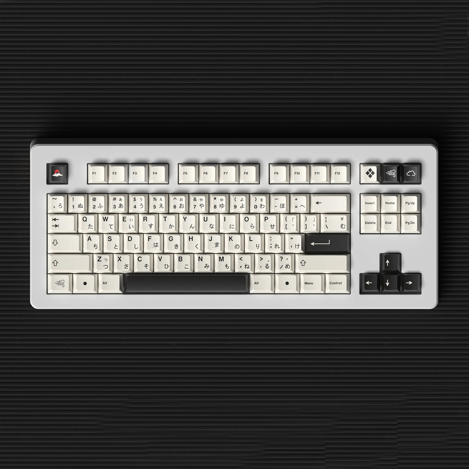 

JKDK Black White Japanese Minimalist Keycaps - Cherry Profile PBT Dye Sub, MX Switch Compatible for Mechanical Keyboards