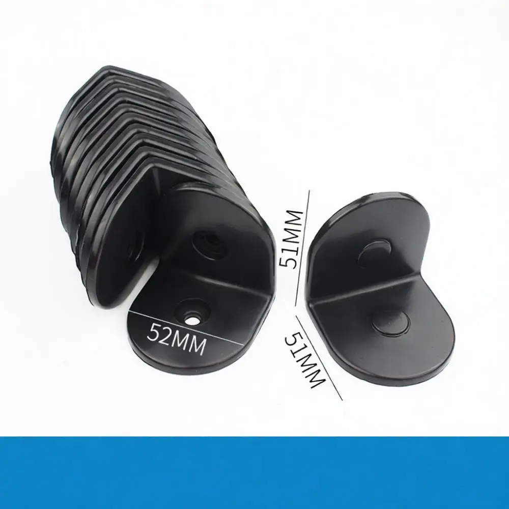 Professional Public Toilet Partition Hardware Black Nylon Support Leg Hinge Indicator Lock Corner Bracket Commercial