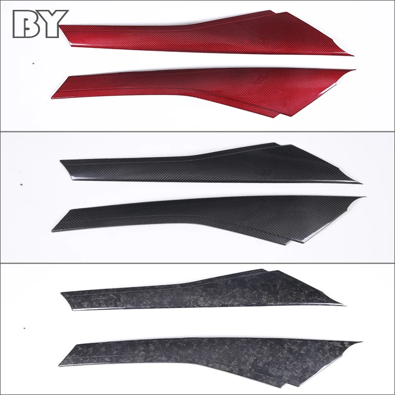 Real Carbon Fiber Car Front Windshield Glass A-Pillar Trim Cover Sticker For 2014-2019 Chevrolet Corvette C7 Car Exterior Parts