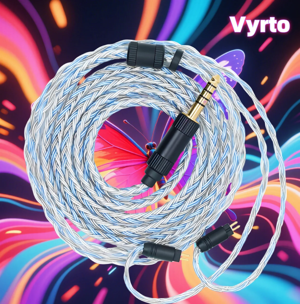 

Vyrto-13 IEM Cablez 16 Strand Gray Blue Silver Plated HIFI Cable,Suitable For A2dc/mmcx/2pin 0.78/imseries/kz-qdc/tfz