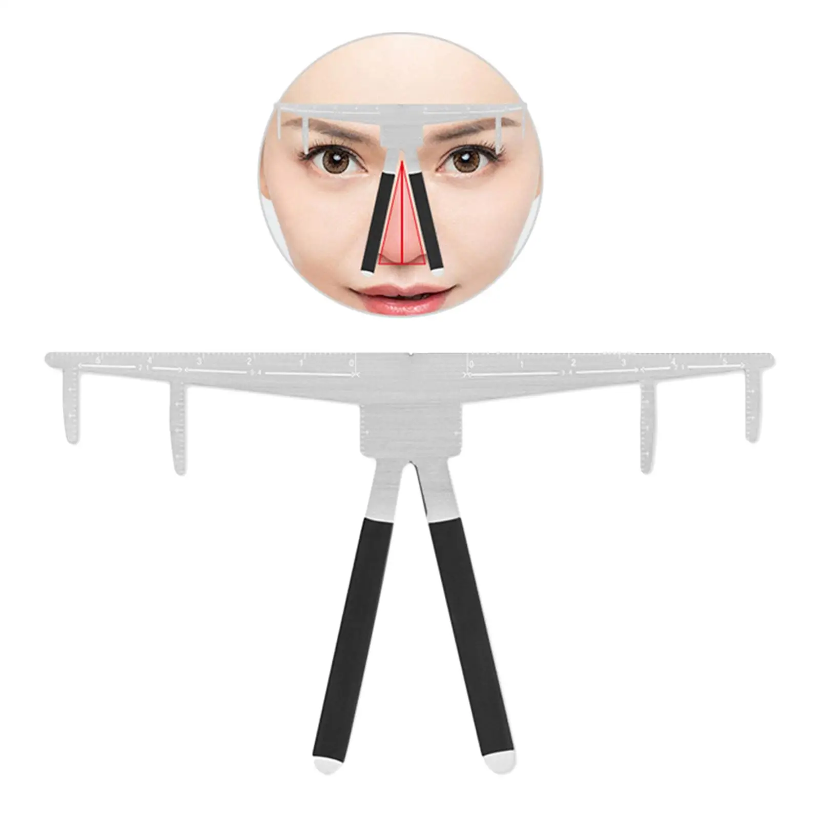 Eyebrow Stencil Shaper Ruler Caliper Stainless Steel Measurement Tool for Eyebrow Drawing Tattoo and Grooming