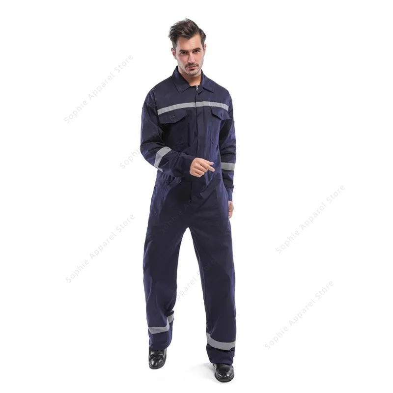 Summer Jumpsuit Overalls Long Sleeves Thin Cotton Multi Pocket Crewman Auto Repair Coveralls Worker Protective Work Clothes
