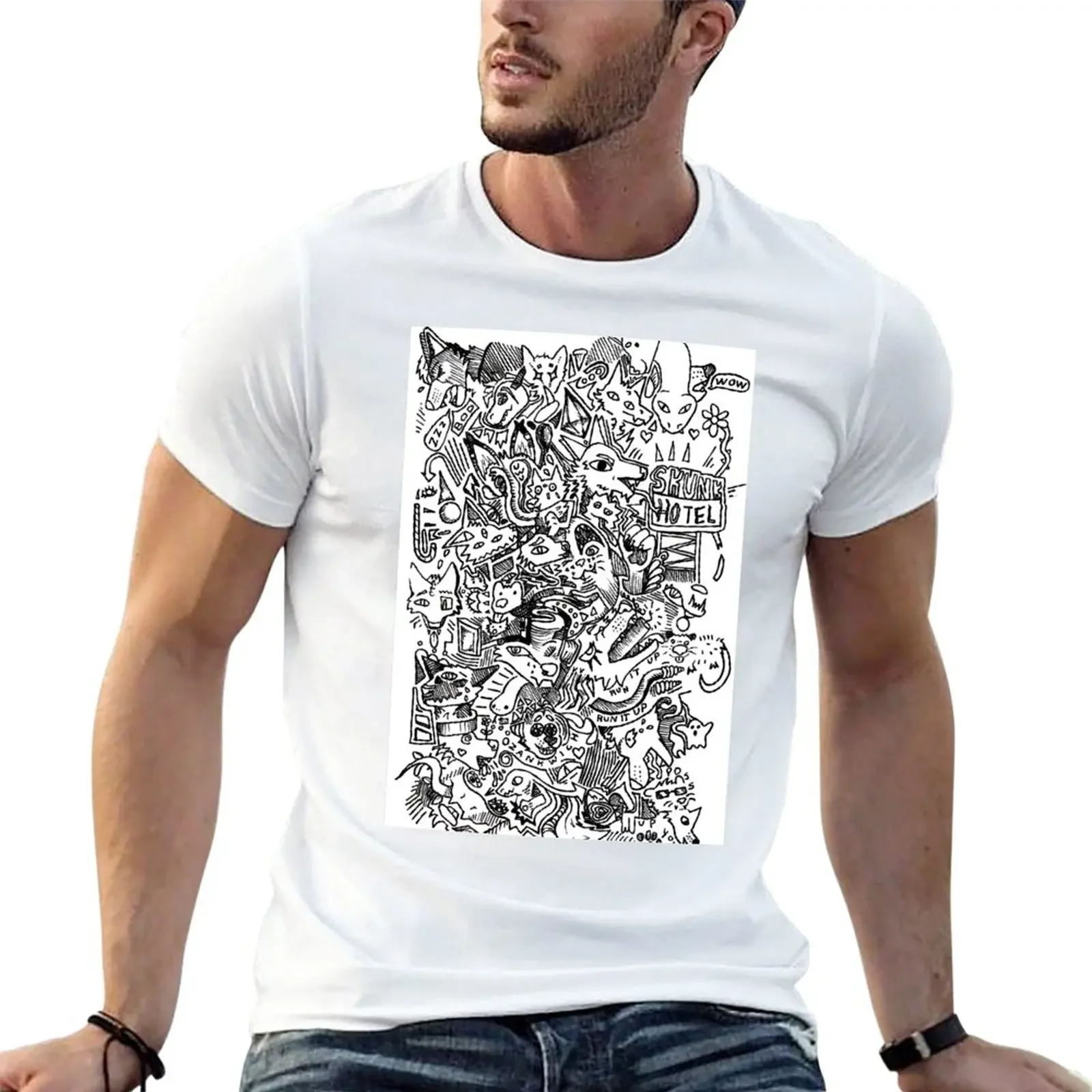 New Freeform Doodle T-Shirt essential t shirt oversized t shirt sports fans quick drying mens fashion